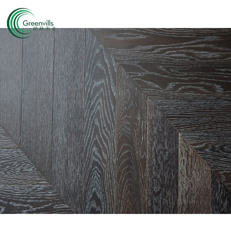 Инженерная паркетная доска Ink Color White Washed Oak, шеврон
