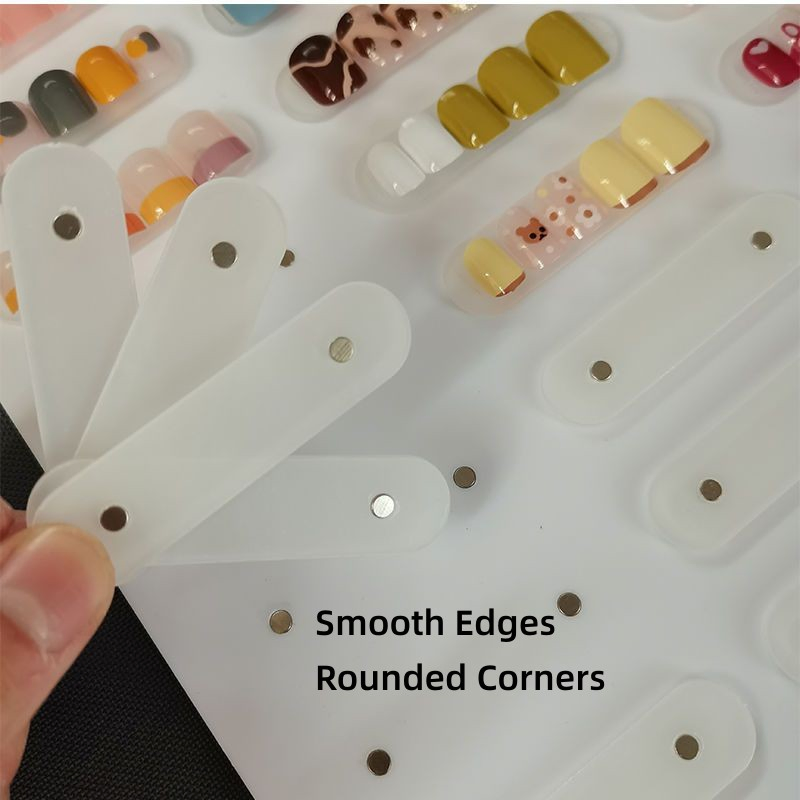 Clear Acrylic Plate Nail Art Display Board, Nail Sample Display Press-on Nails Display Stand with 48PCS Sticks-Clear