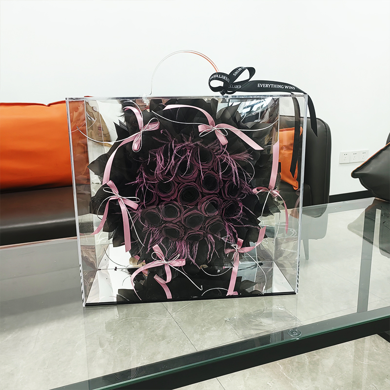 Acrylic Bag Display Case with Clear Design and Handled Packing Box