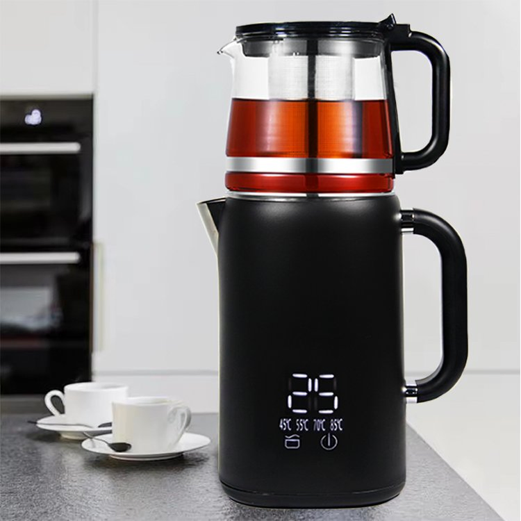 Household Hot Water Tea Kettle Samovar Tea Maker Electric Kettle Tray Set with Digital Temperature Control