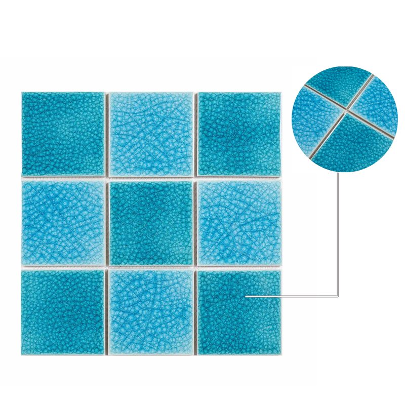 China Hot Sale Blue and Green Glossy Swimming Pool Mosaic Tile for Sale