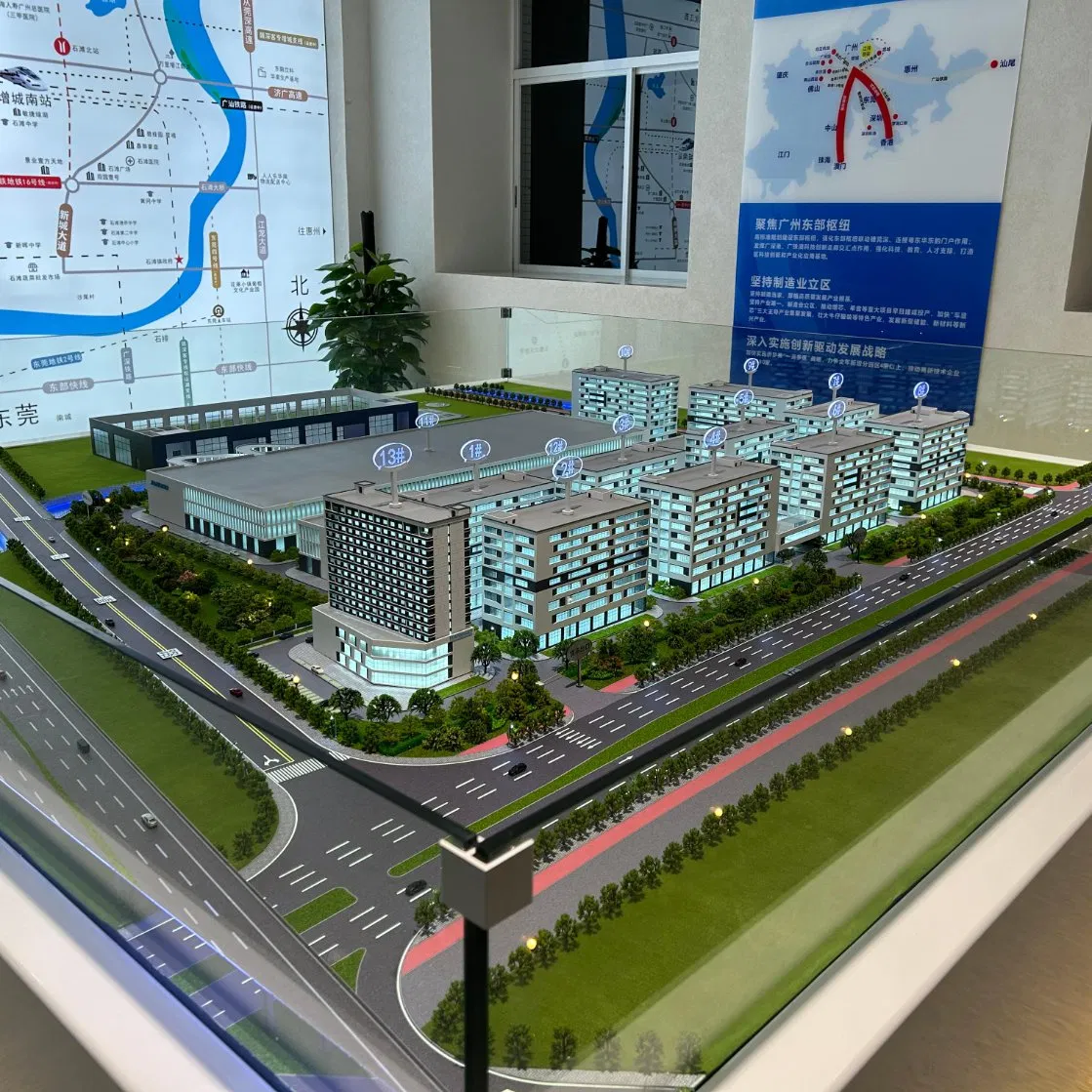 Customized Sand Table Model for Factory Building Design with Light display