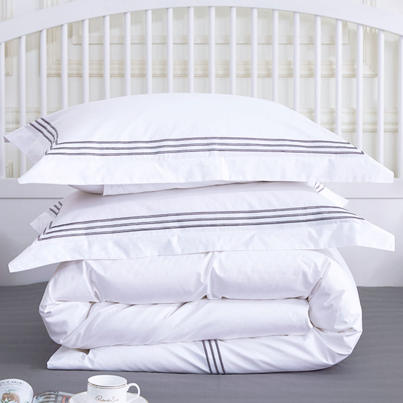 Hotel Linen Pure Cotton 3ootc King Size Embroidered Hotel Bedding Set