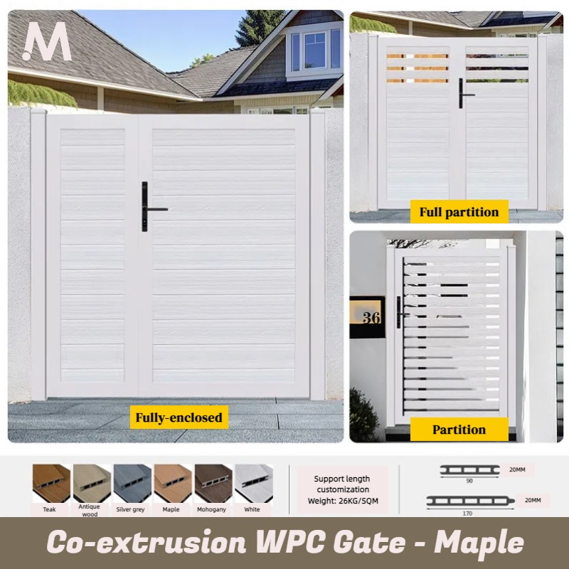 Household Entry Door Waterproof Fade Resistant Fence Gate Low Maintenance WPC Panel