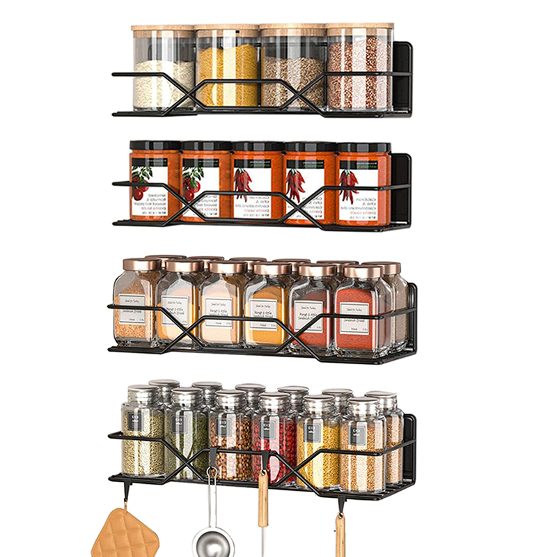 High Quality 4-Tier Organizer Seasoning Magnetic Kitchen Organization Spice Shelf for Fridge