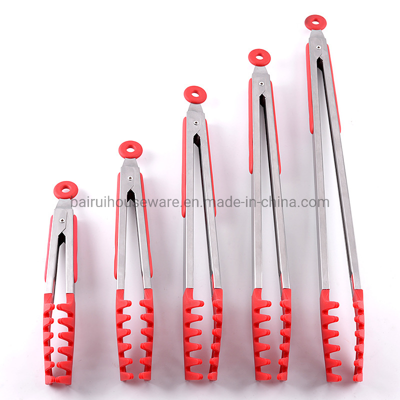 Hot Sale Silicone Food Tongs Serving Tongs Barbecue Grill Food Tong Y-0409r