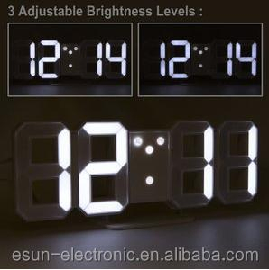 Unique Digital Weather Station 3D LED Wall Hanging Table Alarm Clock