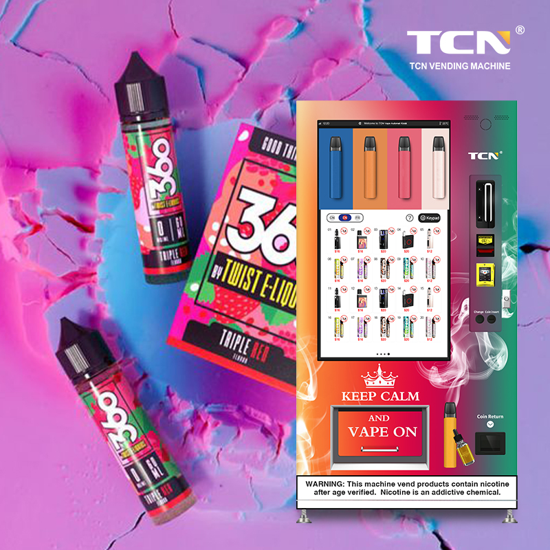 Tcn Age Verification Vending E Cigarette Vape Pen Vending Machine with Video Screens