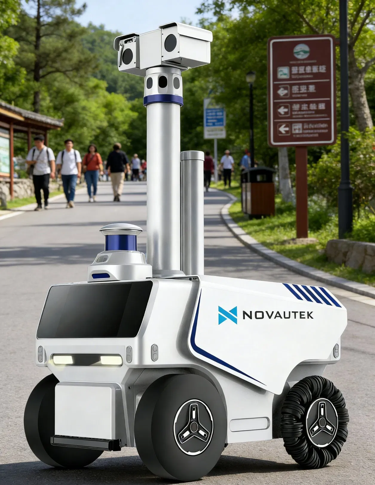 Ai Security Patrol Robot with 27 Hours Endurance and Ipx5 Stormproof Rating for Outdoor Use