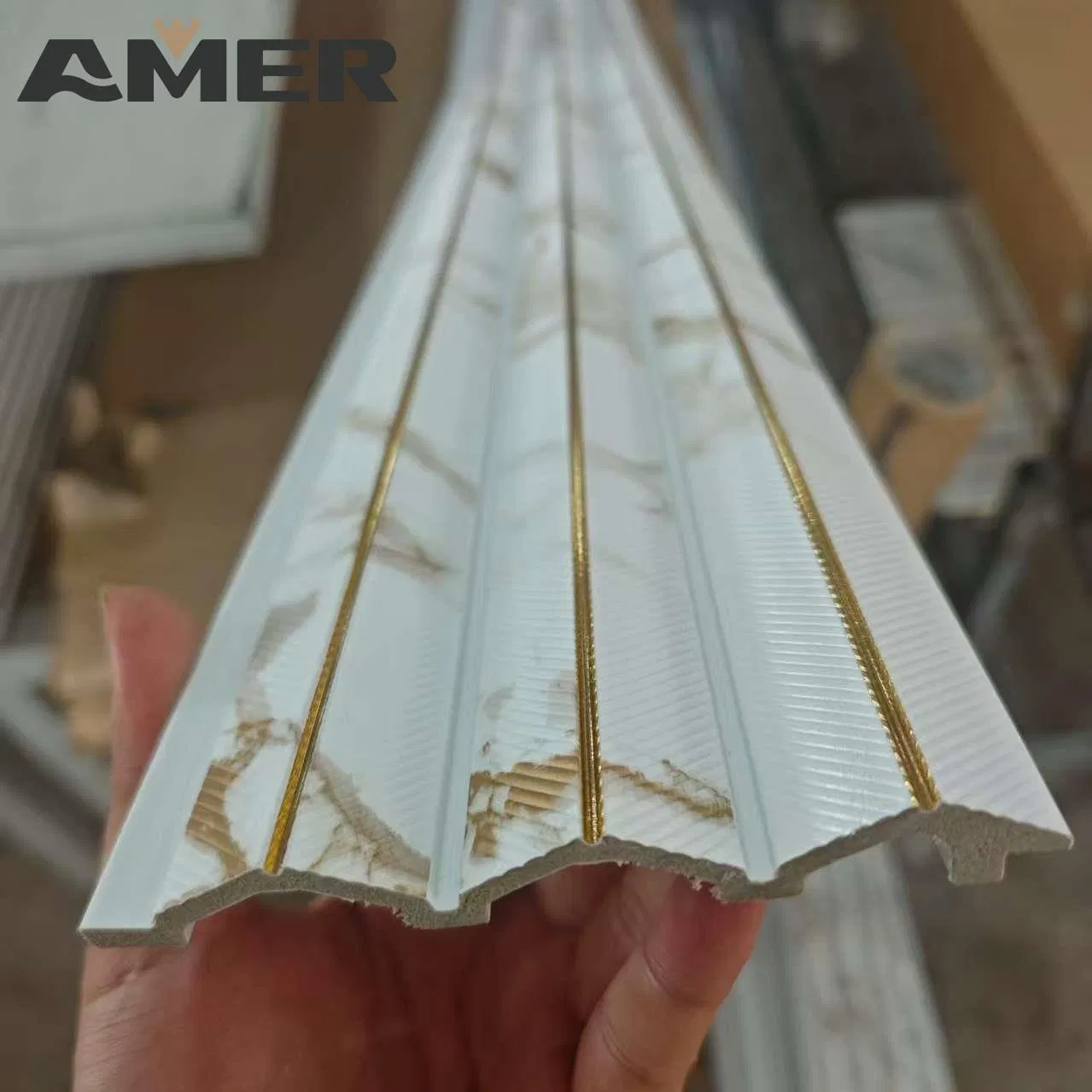 PS Wall Panel Polystyrene Grille Wood PS Fluted Wall Panel MDF Panelling for Walls