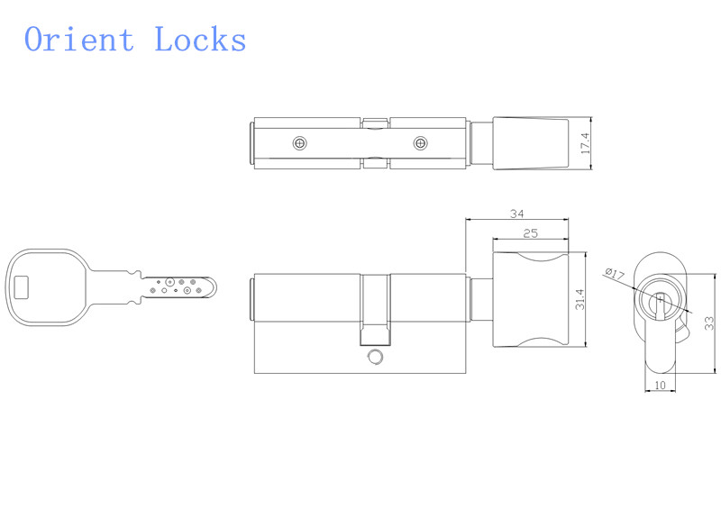5 Row Pins Lock Cylinder (19 Pins) High Quality