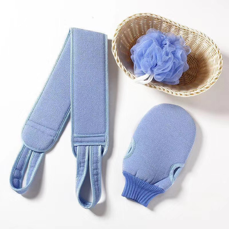 Hot Sell Home Use Bath Belt Shower Ball and Bath Glove Set for Men