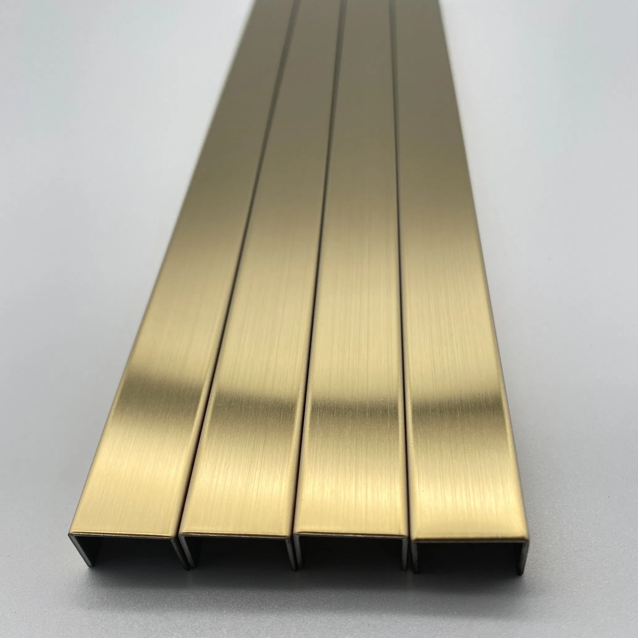 Decorative Titanium Plating Floor U Profile Curved Tile Edging Trim Brushed Brass