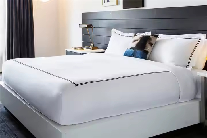 Nantong Hotel Textile Luxury 100% Cotton 250tc 300tc 400tc Hotel Bed Sheet Set for Hotel Use