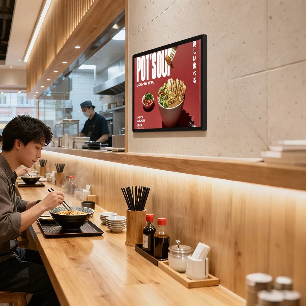 Suntek Hot Sale Kds 15.6 Inch IP65 Rugged Panel Display Mount Wall Industrial Touch Screen Food Restaurant