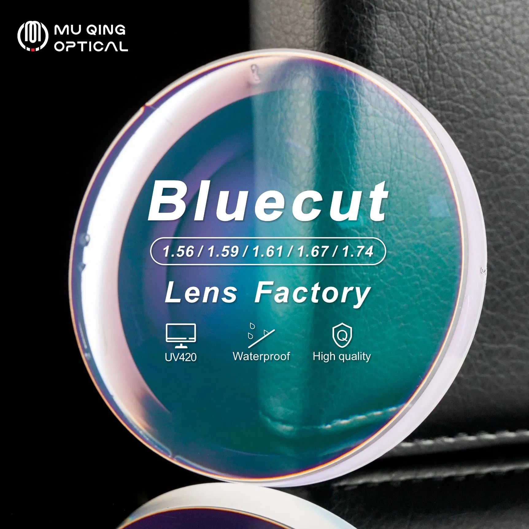 1.74 Blue Cut Lenses UV420 Mr-174 Anti Blue Light 1.74 High Index Prescription Lenses High Quality Eyeglasses Lenses