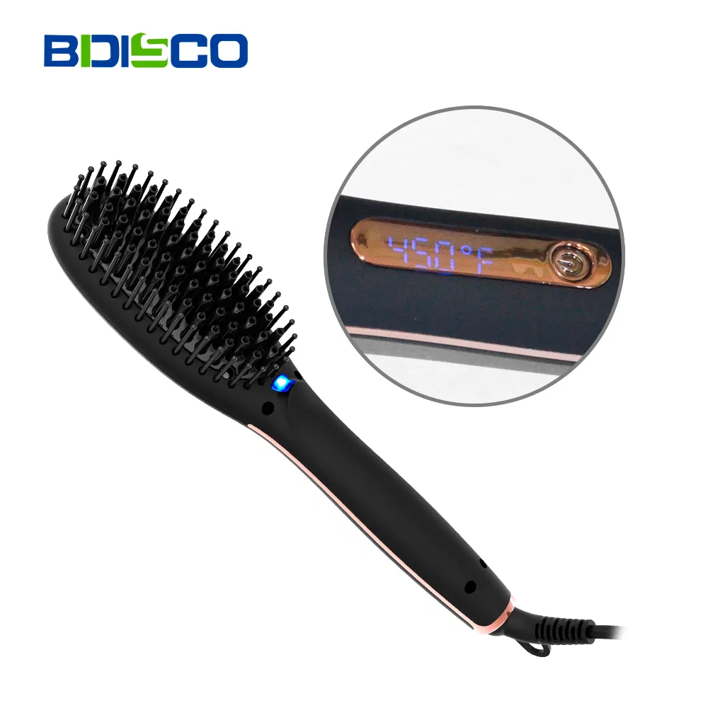 Factory Supply Multifunctional OEM Beard Straightening Comb Ionic Hair Straightener Brush