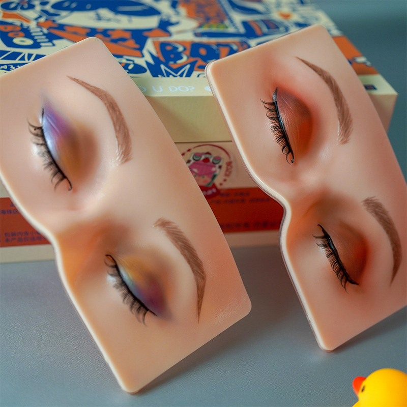 Silicone Practice Face Eyeshadow Beginners Makeup Training Reusable Practicing Makeup Board
