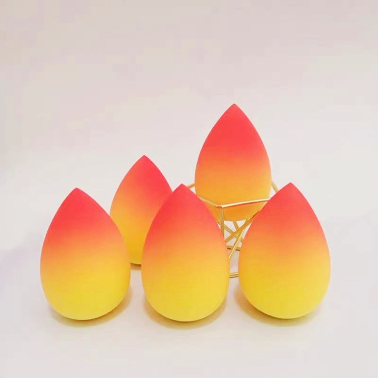 Latex Free Waterdrop Gourd Vegan Beauty Sponge Super Soft Makeup Blender Beauty Puff Rainbow Gradient Mixed Color Makeup Sponge