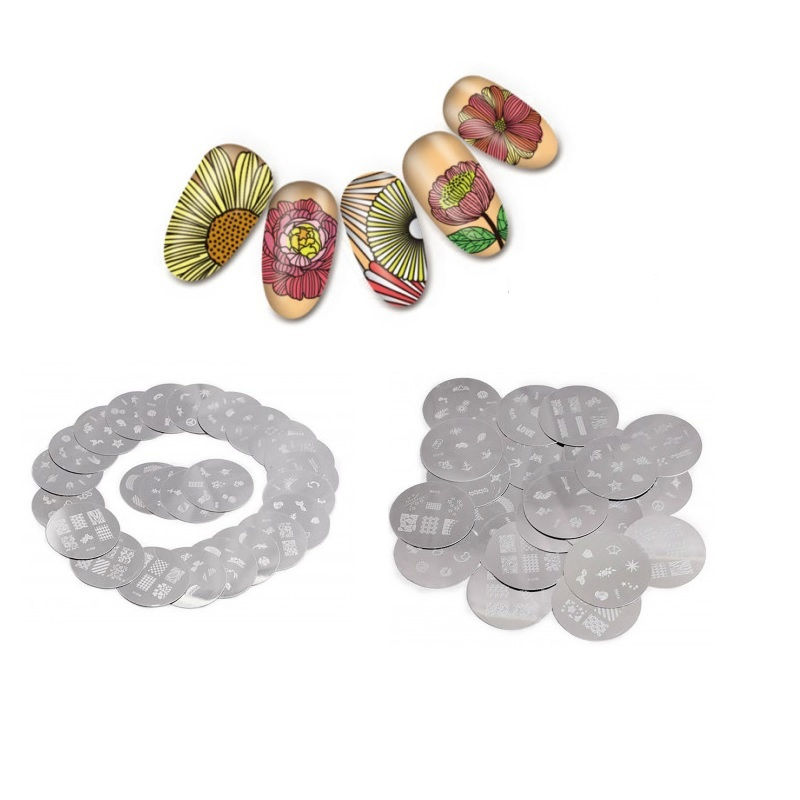 Custom Nail Plates Stamping Set Groovy Stamp Templates Nail Art Plates for DIY Print