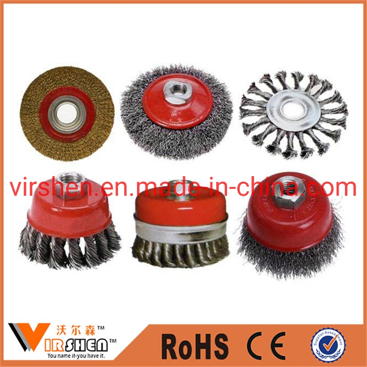 3 Inch Knotted Steel Wire Cup Brush, Polishing Function Crimped Wire Cup Brush