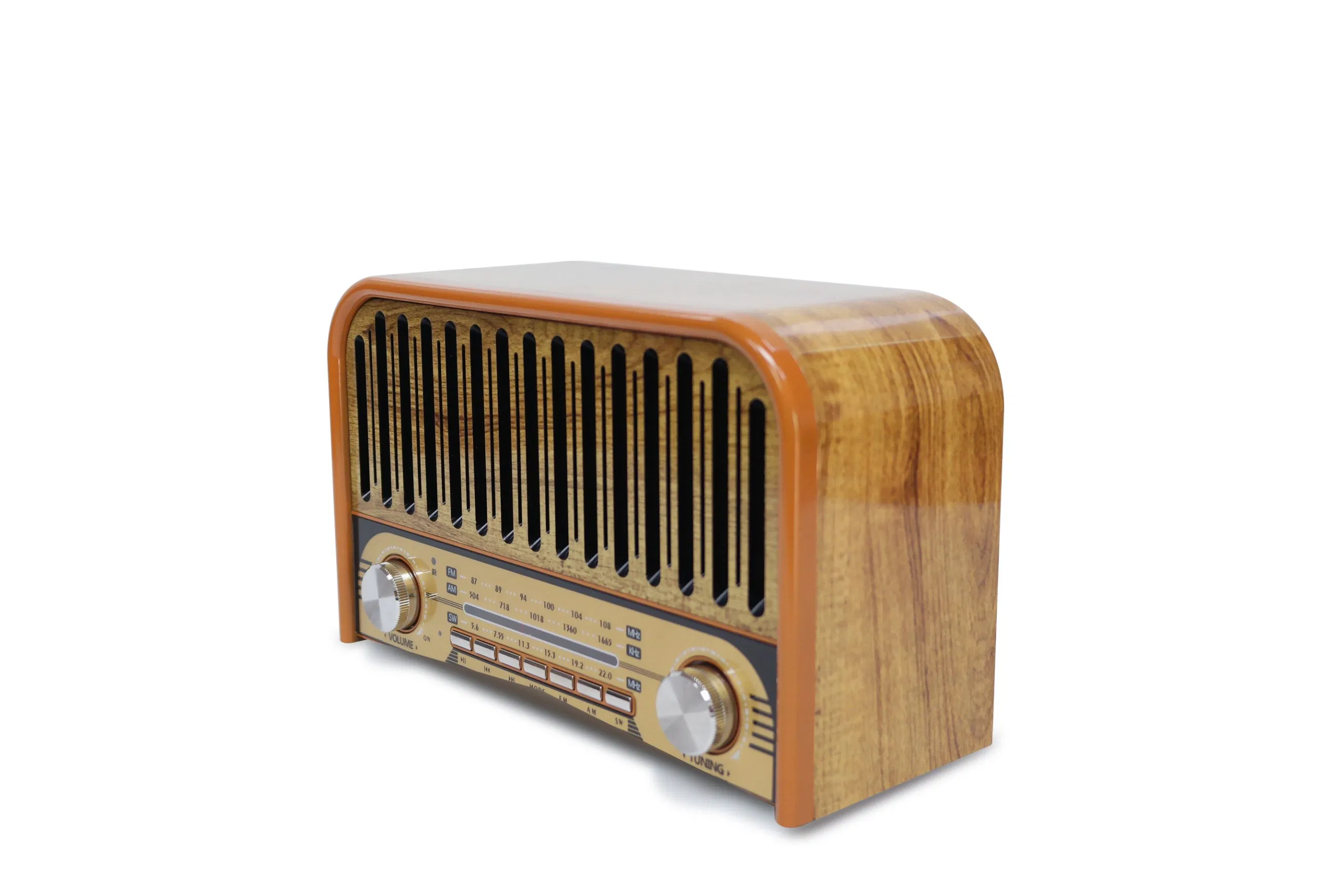 Old Radio Portable 3-Band Am FM Sw Radio, TF Card and MP3 Player, Rechargeable Speaker, Bluetooth Retro Design Remote Controal Meier M-2031bt