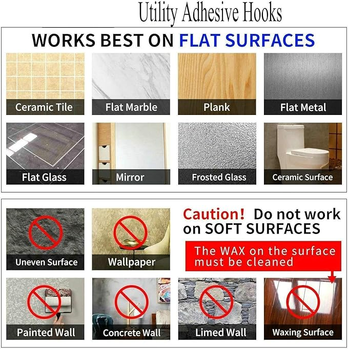 Heavy-Duty Transparent Adhesive Hooks for Indoor and Outdoor Use