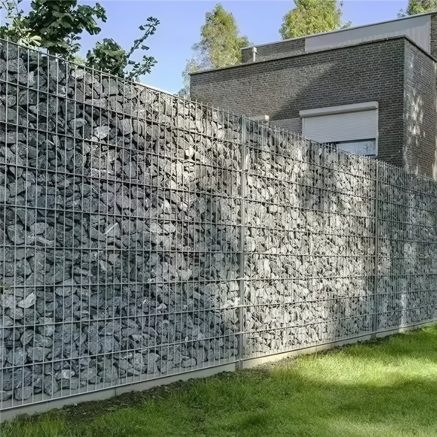 Welded Gabion Box Retaining Wall 1X1X1 Galvanized Gabion Rock Basket Zinc-Al Coated Welded Gabion Mesh From Poland Gabion Wall Price for Rock Cage