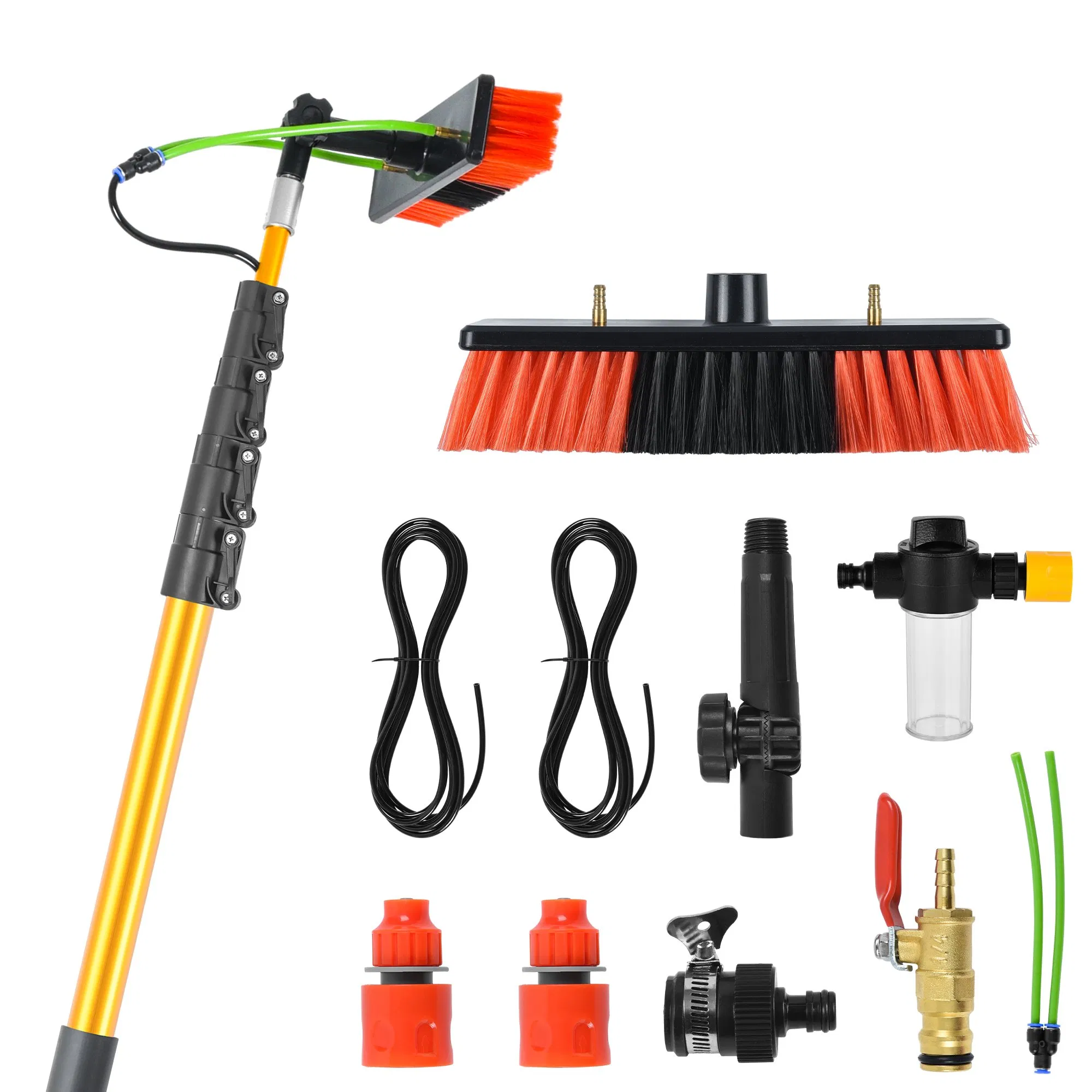 Efficient Solar Panel Brush High Quality 24FT Aluminum Telescopic Water Fed Pole