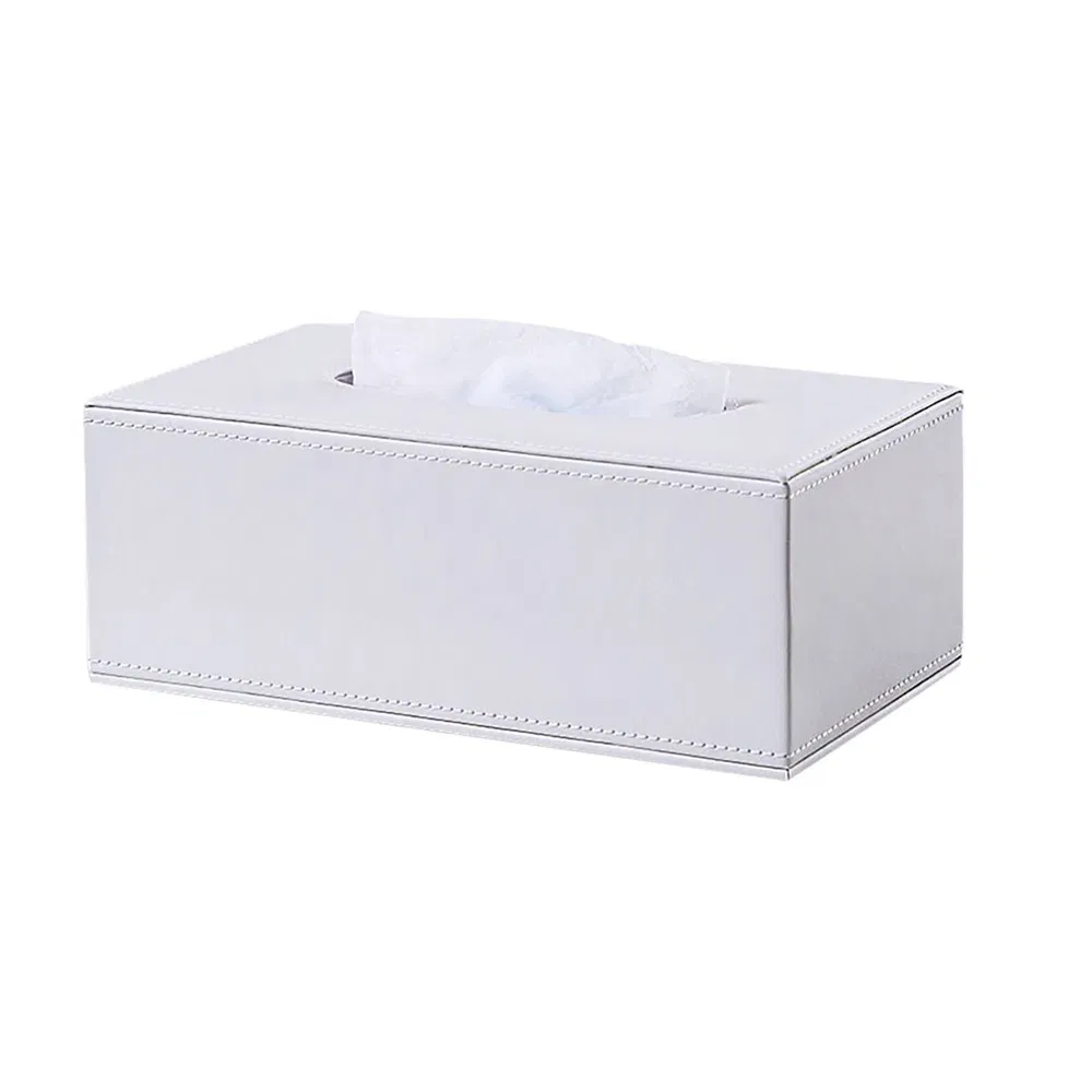Custom Design Rectangular PU Leather Facial Tissue Box