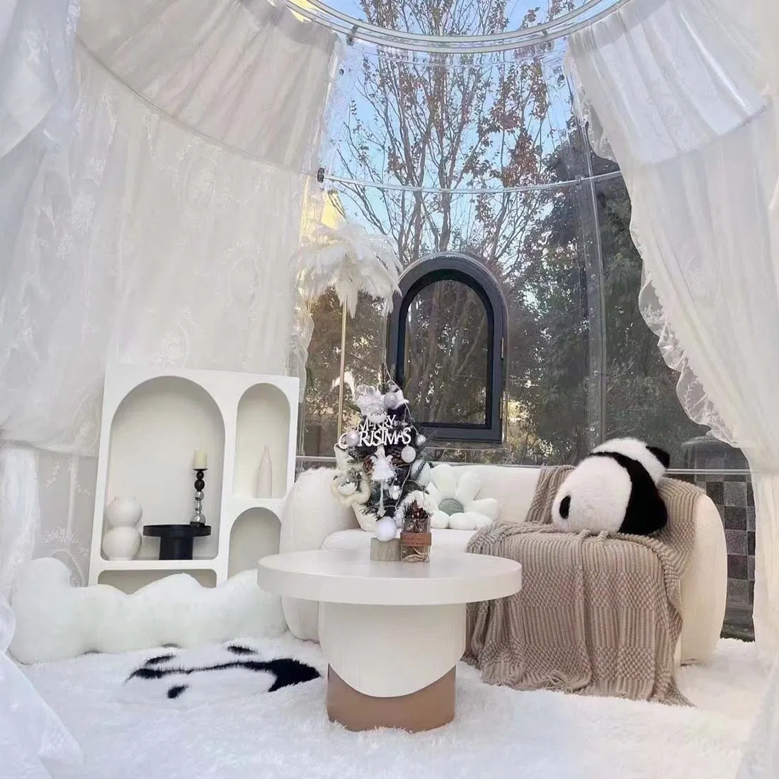 Outdoor Dining Soundproof Spherical Windproof Polycarbonate Panels Camping Restaurant Transparent Room Dome