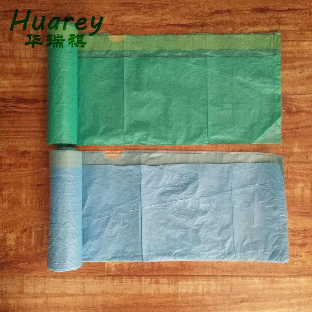 Disposable Plastic Kitchen Drawstring Garbage Bag on Roll