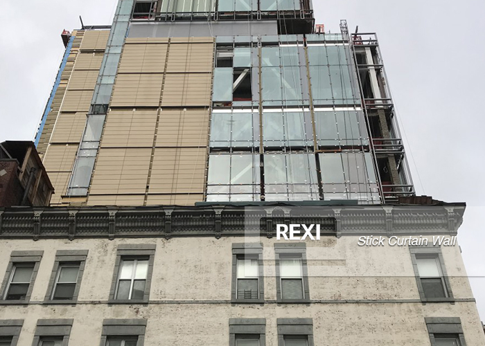 Aluminium Glass Building Facade System Price Aluminum Glazed Curtain Wall Cost per m2 square meter foot