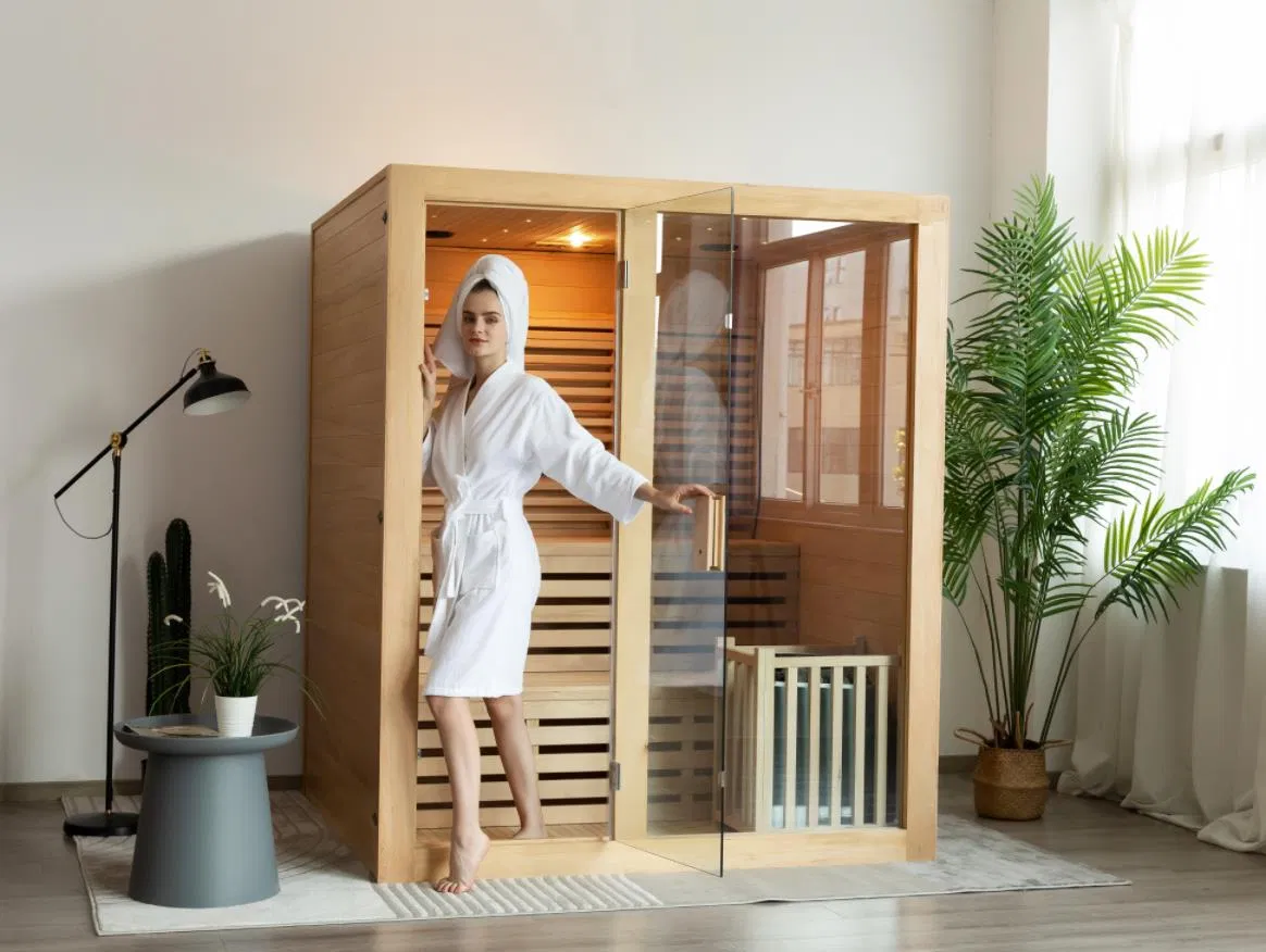 Финская сауна для дома с печкой и камнями
