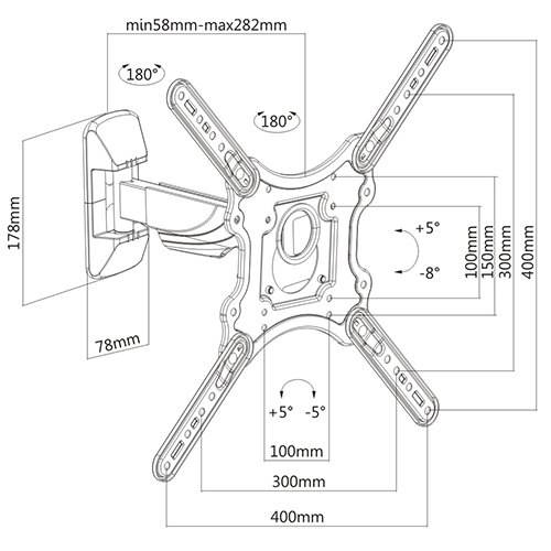 Wm6-441 New Full Motion TV Wall Mount for 23-55TV Wall Mount Bracket TV Bracket