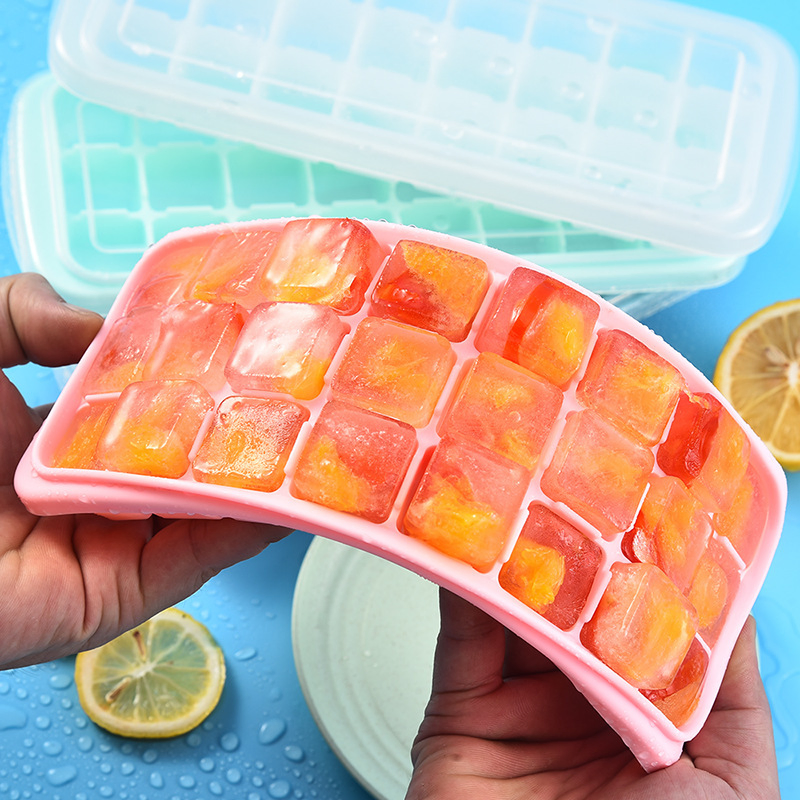 Creative Silicone Ice Tray Molds with Lid Silicone Ice Trays