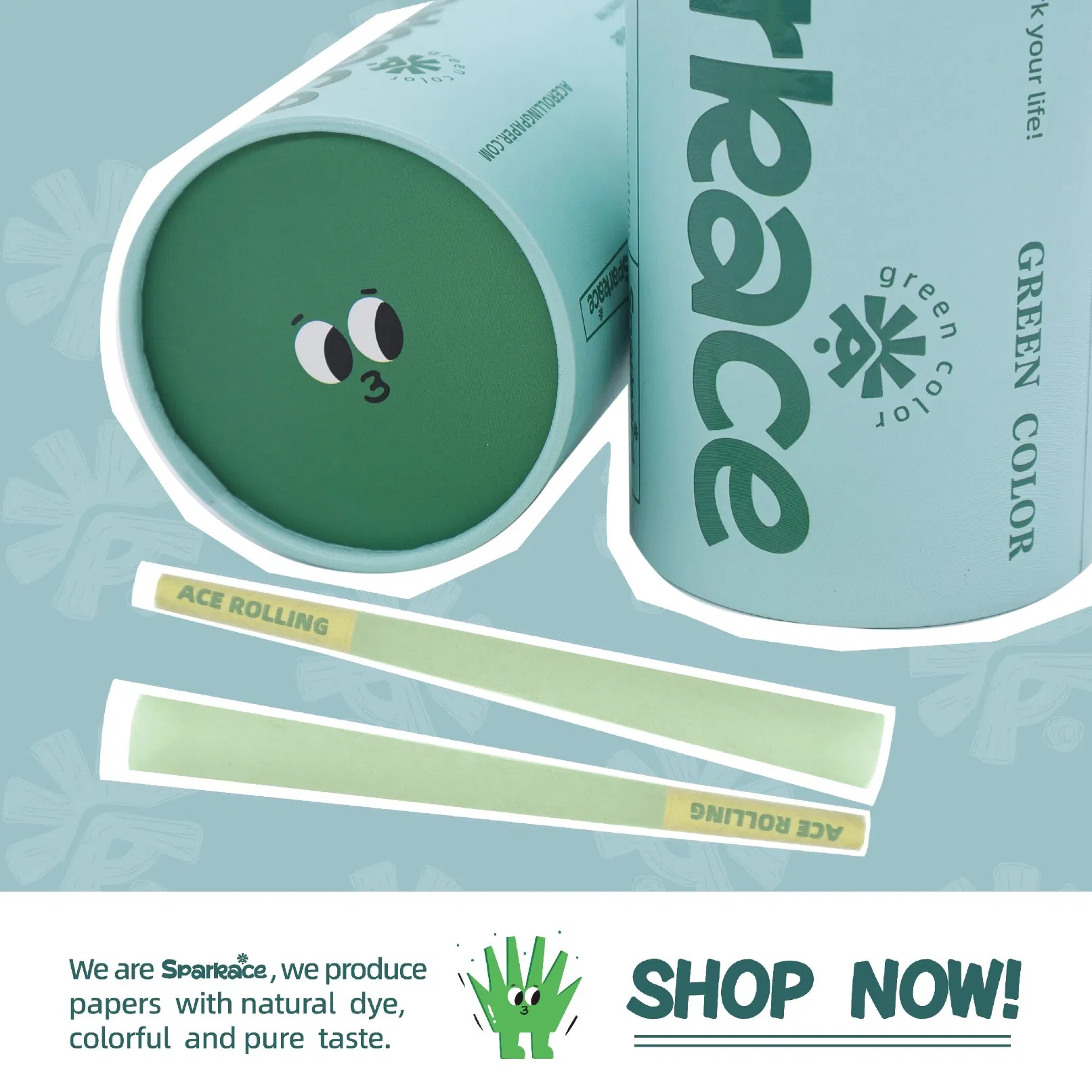 Customizable Kingsize Sparkase Green Rolling Paper Cone 50/100/200PCS/Jar Pre-Rolled
