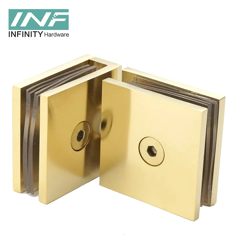 Brass Hardware Adjustable Brass Shower Glass Door Connector Clip Glass Door Hinge Glass Clamp