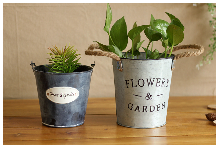 Galvanized Pail Mini Metal Bucket for Flowers or Unique Goody