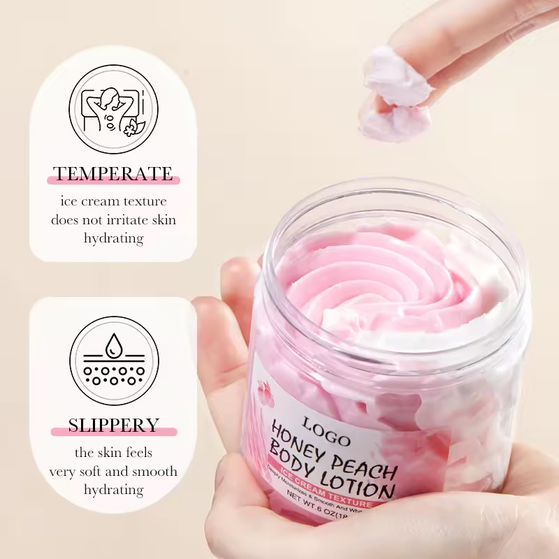 Ditong Best Selling Ice Cream Texture Skin Honey Not Sticky Moisturizing Peach Whitening Body Cream