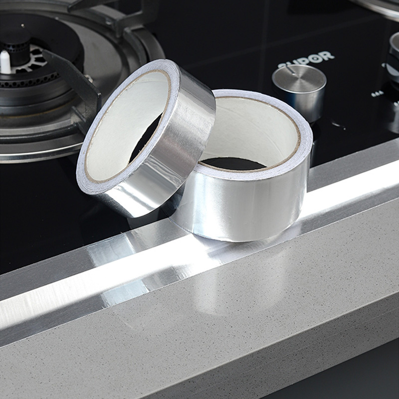 Insulation Adhesive Metal High Temperature Heavy Duty Silver Aluminum Foil Tape for Ductwork, Dryer Vent, HVAC