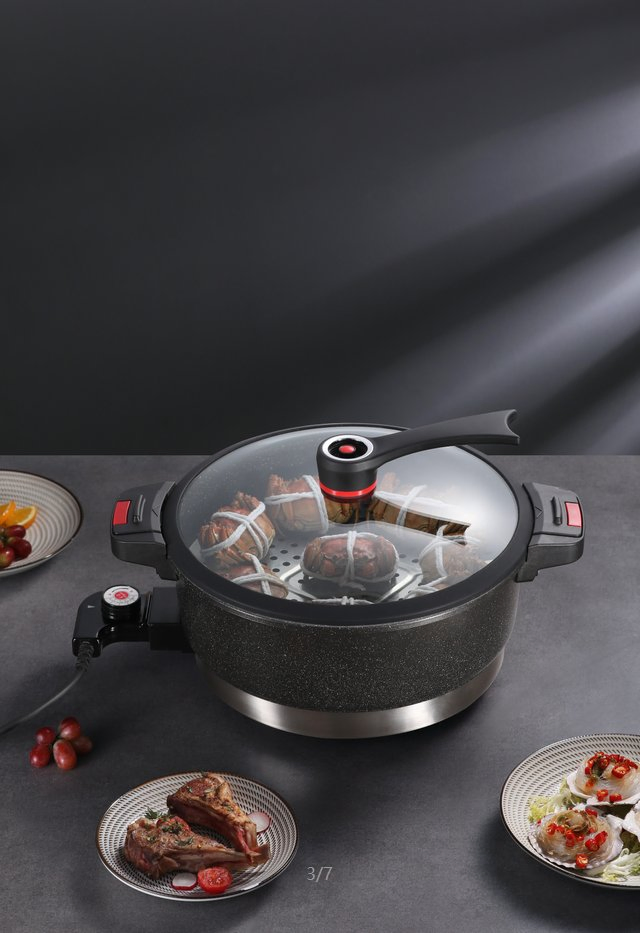 32cm Cookware Pot Induction Low Pressure Cooker Electric Skillet