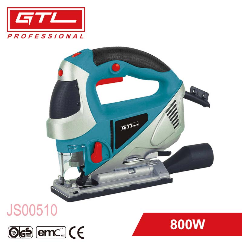 800W Electric Buid-in Laser Guide Jigsaw Variable Speed Cutting Pendulum Jig Saw with Quick Change Blade and Alu Base (JS00510)