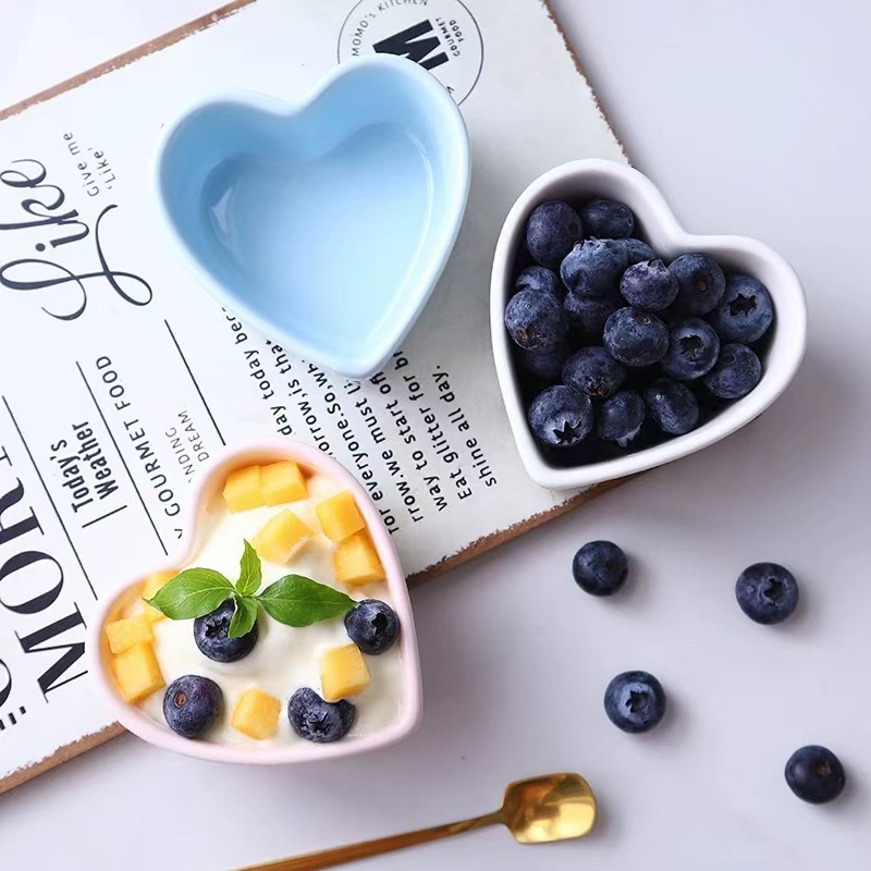 Heart Shape Mini Bowl Sauce Salad Dish Square Pudding Dessert Bowls