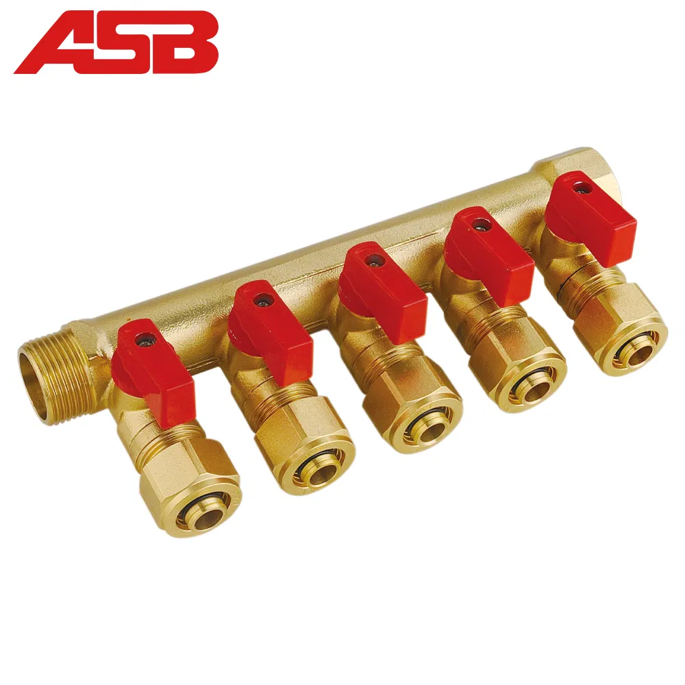 2-12 Ports Water Manifold Brass Manifolds with Flow Meters