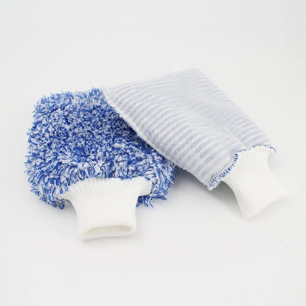 Wholesale Double Side Microfiber Washing Car Gloves Dust Removal Cleaning Window Microfibre Wheel Glass Detailing Care Car Wash Mitt