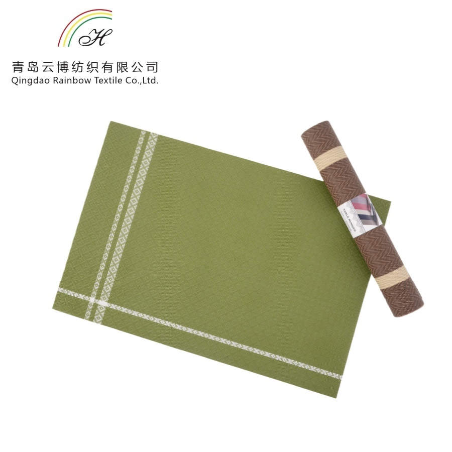 Custom Wholesales Rectangle Luxury PVC Non Slip Placemat Polyester Placemats Table Place Mat