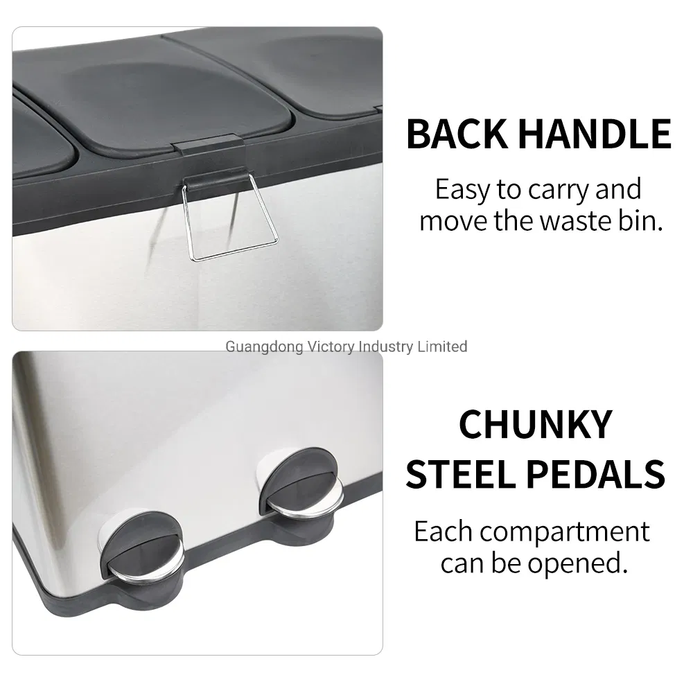 Мусорное ведро 60л с педалью, нержавеющая сталь