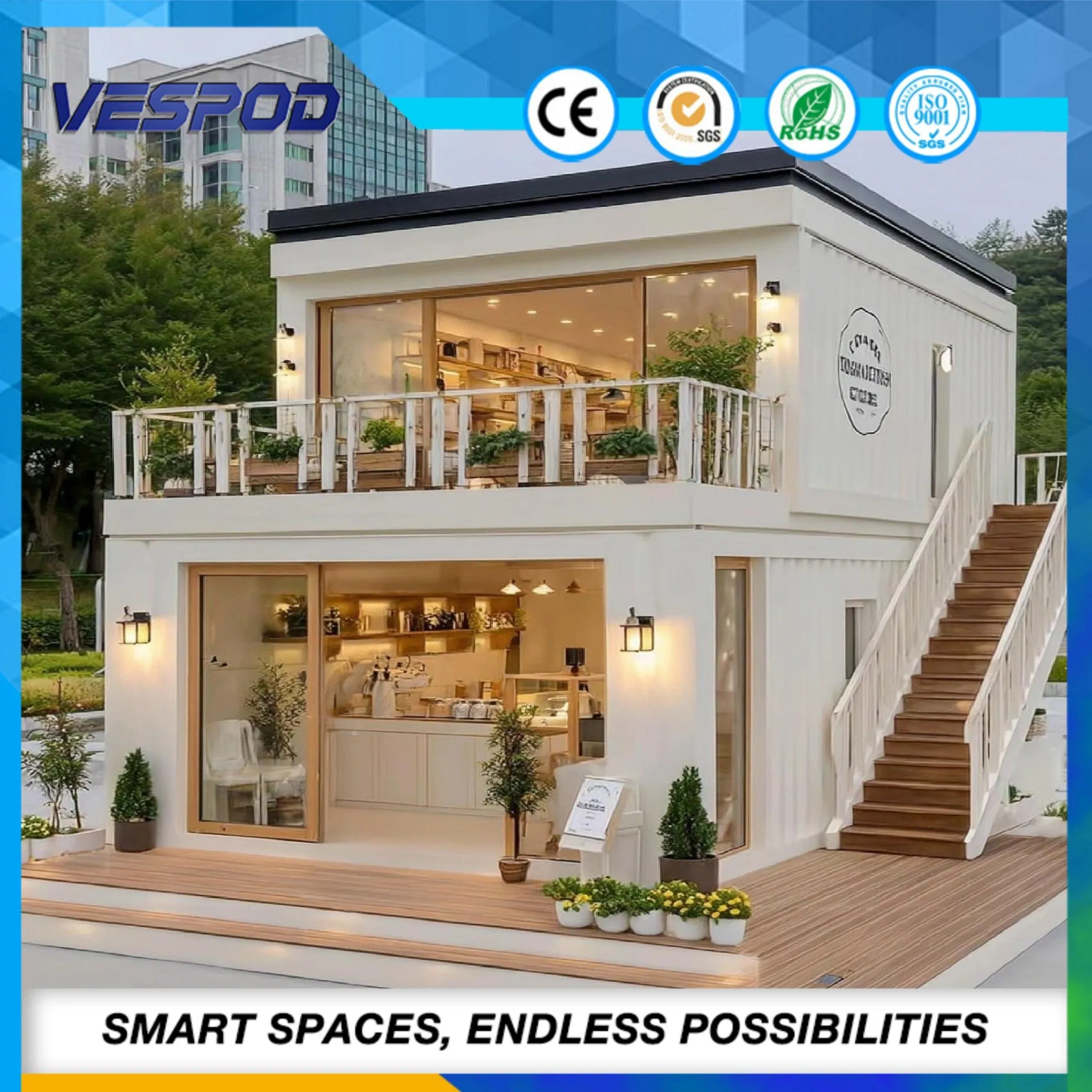 Portable Prefab House Mobile Prefabricated Shop for Quick Assembly and Transport