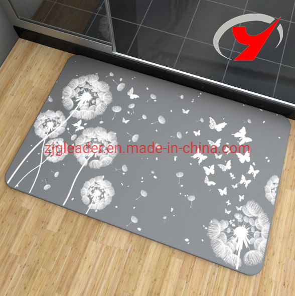 Custom Multiple Patterns Diatomite Bath Mat Strong Water Absorption Quick Drying Bathroom